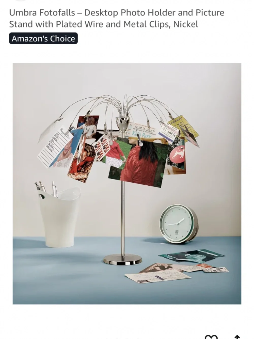 (7)   Desktop Photo Holders and Picture Stands with Plated Wire and Me